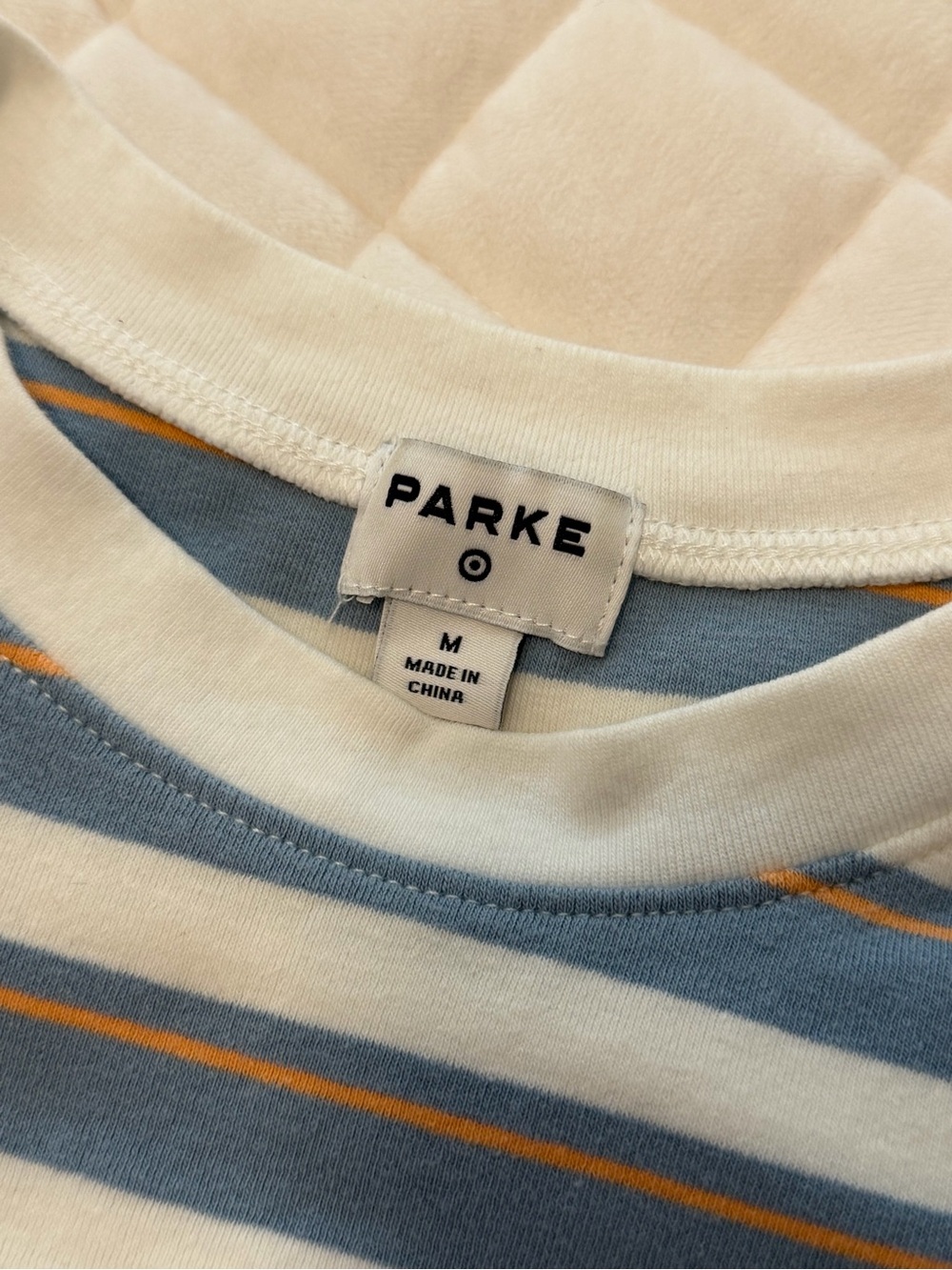 Parke x Target Blue and Cream Striped Cotton Top and Bottom Set Size M - Picture 2 of 4